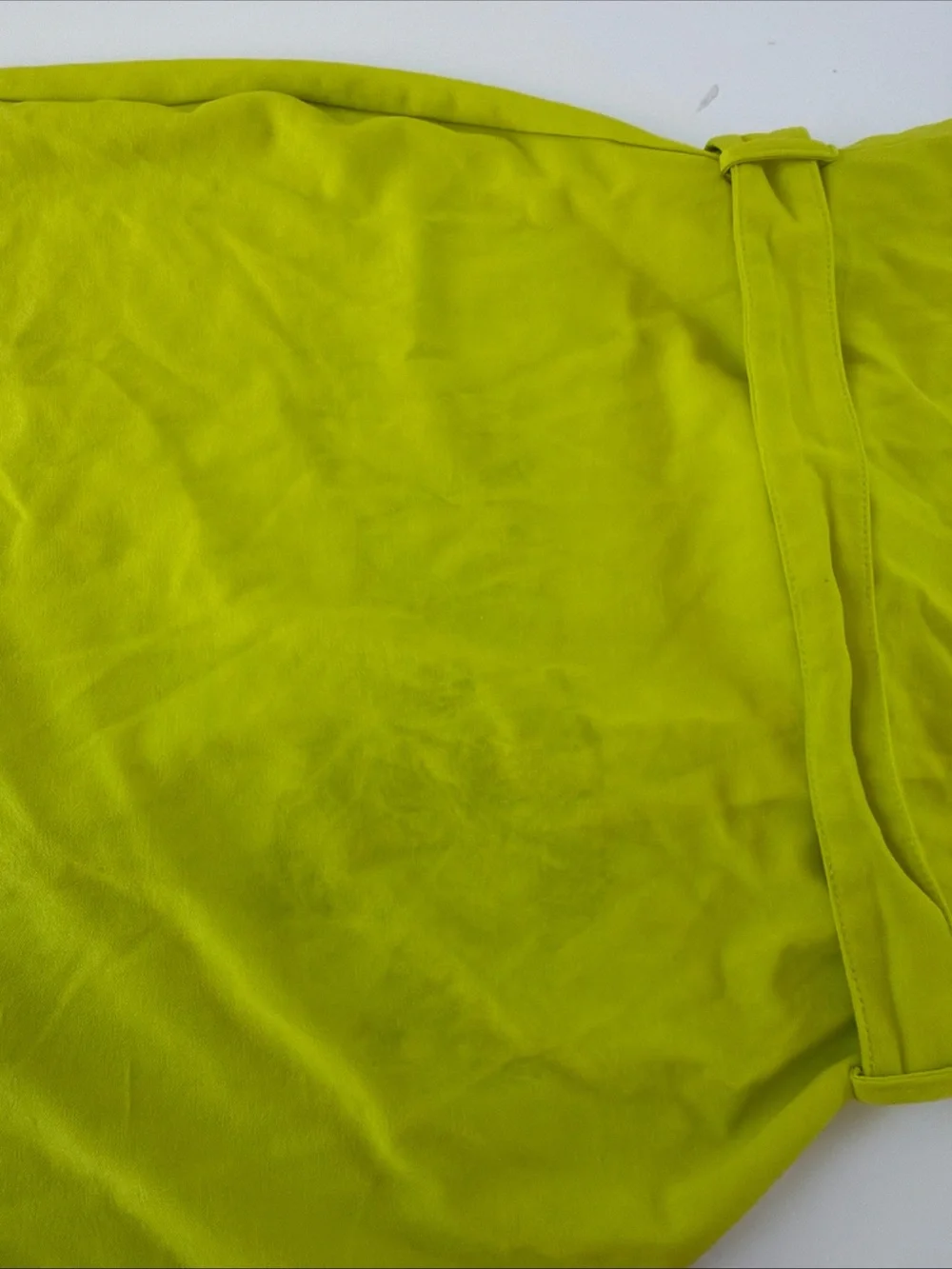 Boohoo Lime Neon Green Moto Asymmetric Zip Off The Shoulder Belted Mini Dress 14